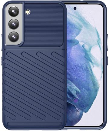 Samsung Galaxy S22 Hoesje TPU Thunder Design Back Cover Blauw Hoesjes