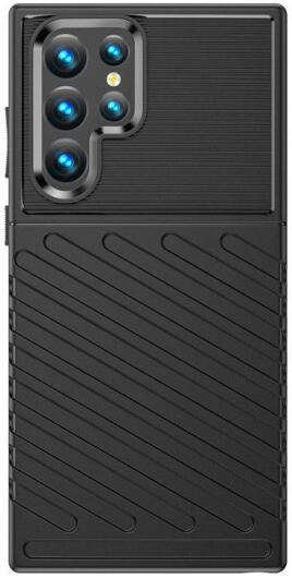 Samsung Galaxy S22 Ultra Hoesje TPU Thunder Design Back Cover Zwart afbeelding 3