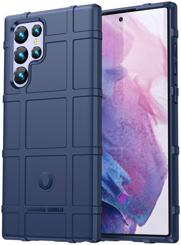 Samsung Galaxy S22 Ultra Hoesje Shock Proof Rugged Back Cover Blauw afbeelding 1
