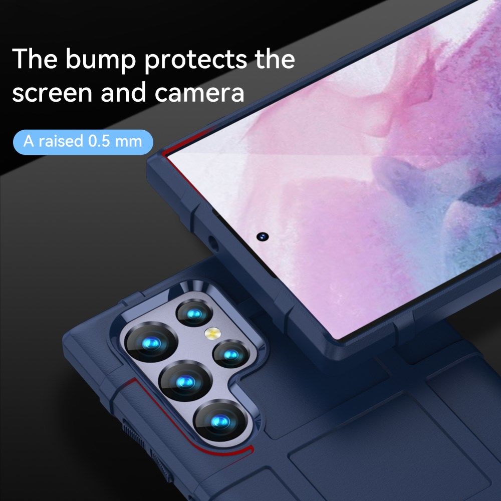 Samsung Galaxy S22 Ultra Hoesje Shock Proof Rugged Back Cover Blauw afbeelding 4
