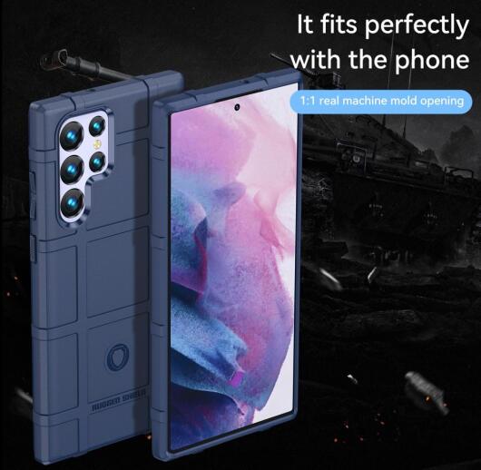 Samsung Galaxy S22 Ultra Hoesje Shock Proof Rugged Back Cover Blauw afbeelding 6