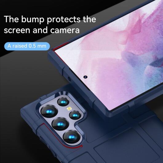 Samsung Galaxy S22 Ultra Hoesje Shock Proof Rugged Back Cover Blauw afbeelding 4
