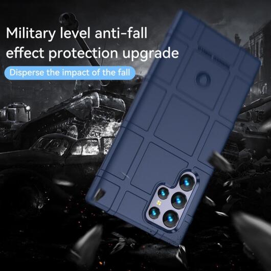 Samsung Galaxy S22 Ultra Hoesje Shock Proof Rugged Back Cover Blauw afbeelding 3