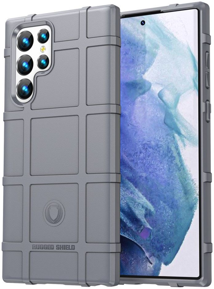Samsung Galaxy S22 Ultra Hoesje Shock Proof Rugged Back Cover Grijs afbeelding 1