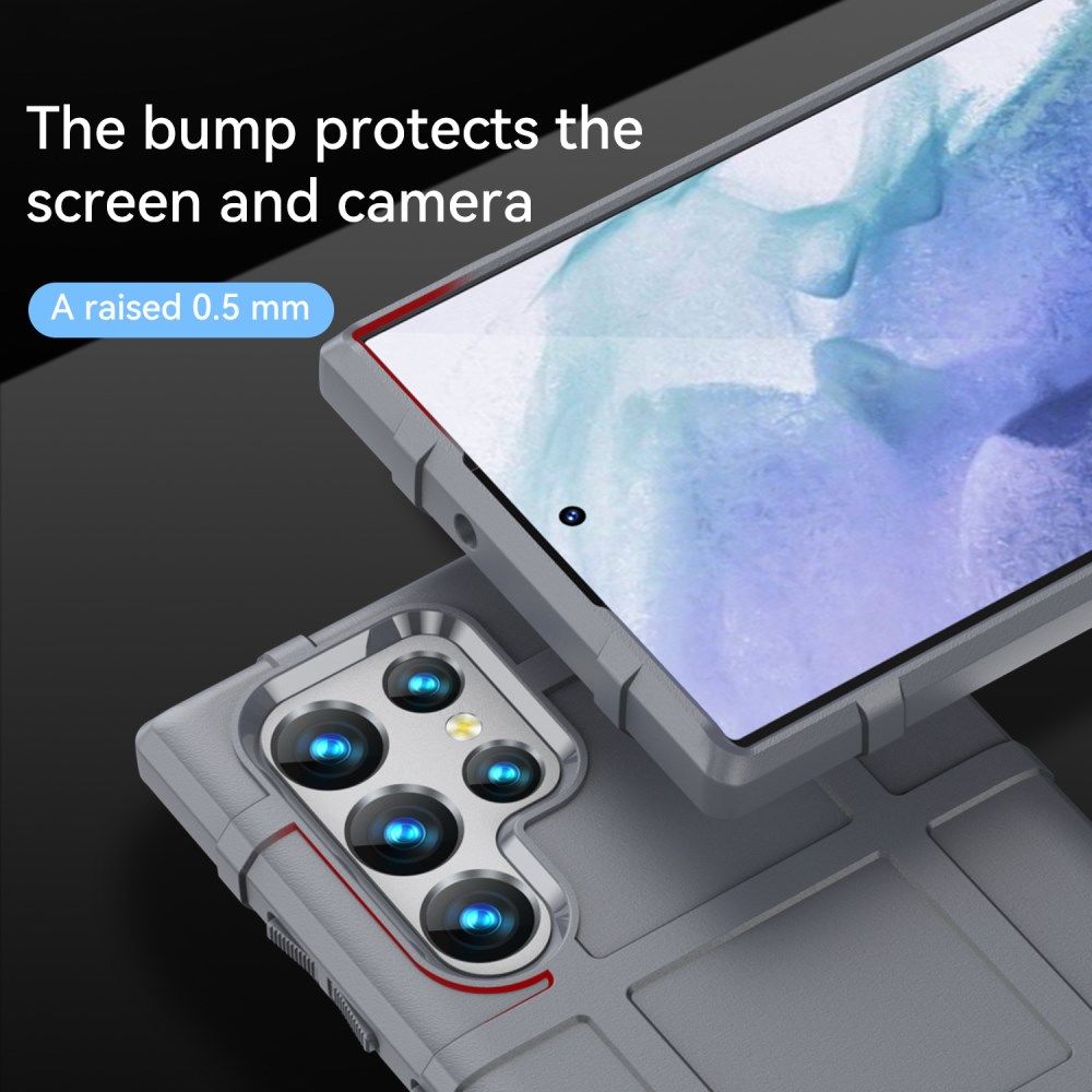 Samsung Galaxy S22 Ultra Hoesje Shock Proof Rugged Back Cover Grijs afbeelding 4