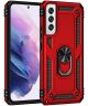 Samsung Galaxy S22 Hoesje Hybride Kickstand Back Cover Rood