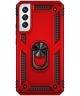Samsung Galaxy S22 Hoesje Hybride Kickstand Back Cover Rood