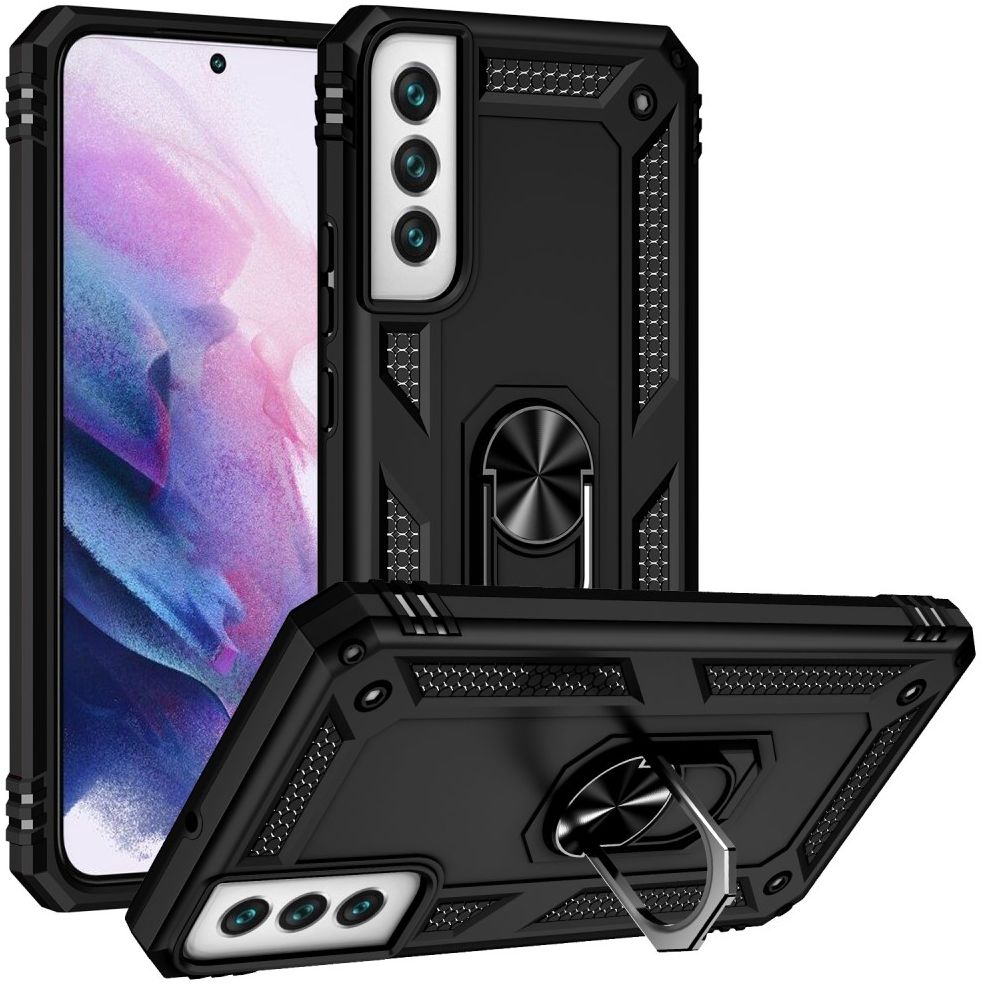 Samsung Galaxy S22 Plus Hoesje Hybride Kickstand Back Cover Zwart afbeelding 1