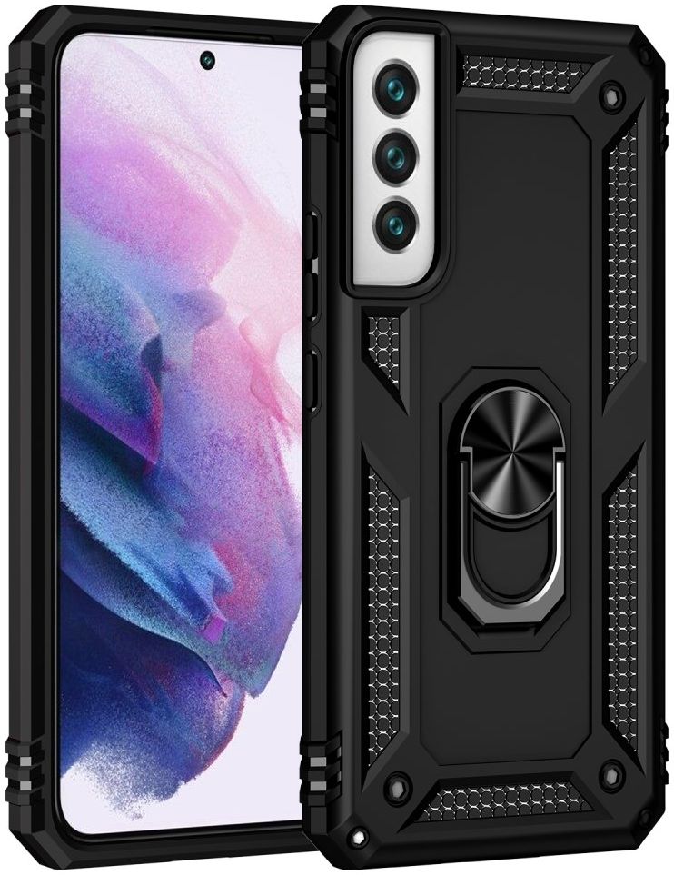 Samsung Galaxy S22 Plus Hoesje Hybride Kickstand Back Cover Zwart afbeelding 2