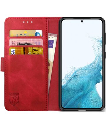 Rosso Element Samsung Galaxy S22 Hoesje Book Cover Wallet Rood Hoesjes