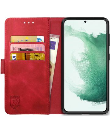Rosso Element Samsung Galaxy S22 Plus Hoesje Book Cover Wallet Rood Hoesjes