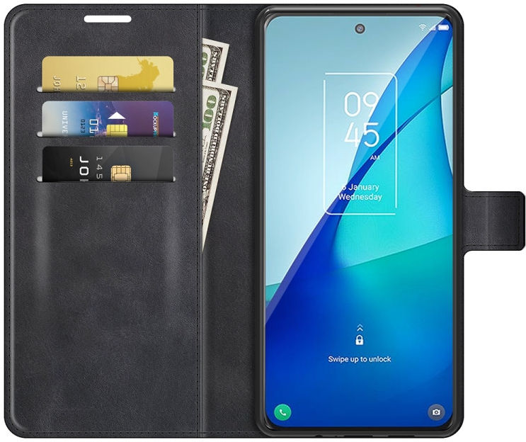 TCL 20 5G Hoesje Wallet Book Case Kunstleer Zwart afbeelding 1