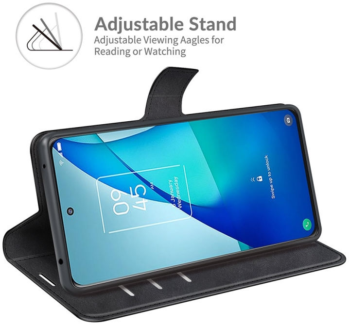 TCL 20 5G Hoesje Wallet Book Case Kunstleer Zwart afbeelding 6