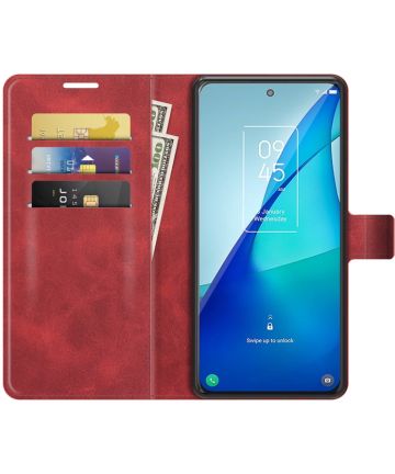 TCL 20 5G Hoesje Wallet Book Case Kunstleer Rood Hoesjes