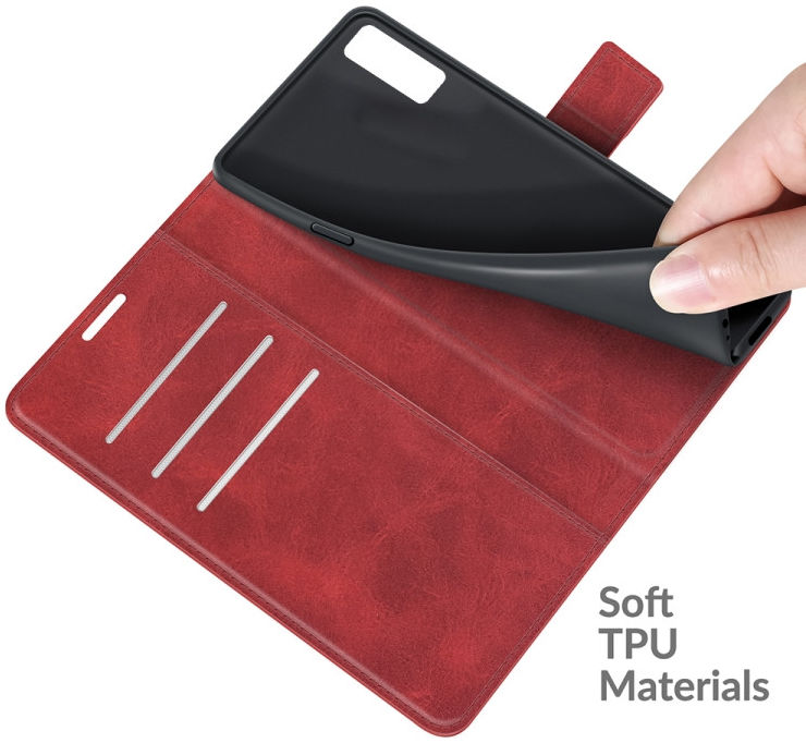 TCL 20 5G Hoesje Wallet Book Case Kunstleer Rood afbeelding 4