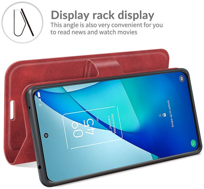 TCL 20 5G Hoesje Wallet Book Case Kunstleer Rood afbeelding 5