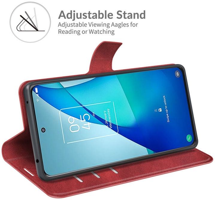 TCL 20 5G Hoesje Wallet Book Case Kunstleer Rood afbeelding 6