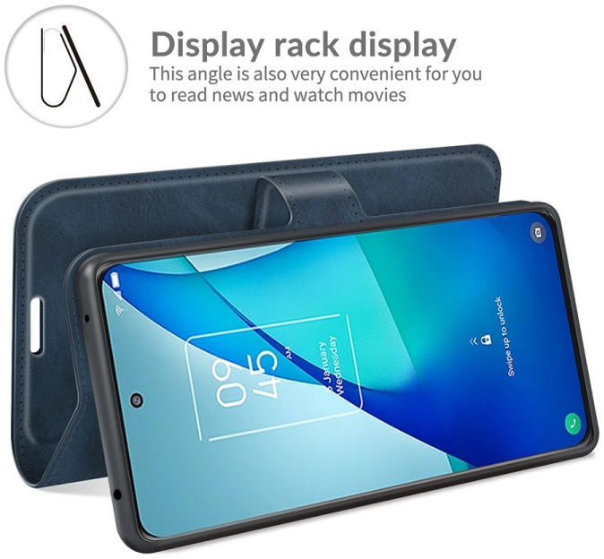 TCL 20 5G Hoesje Wallet Book Case Kunstleer Blauw afbeelding 5