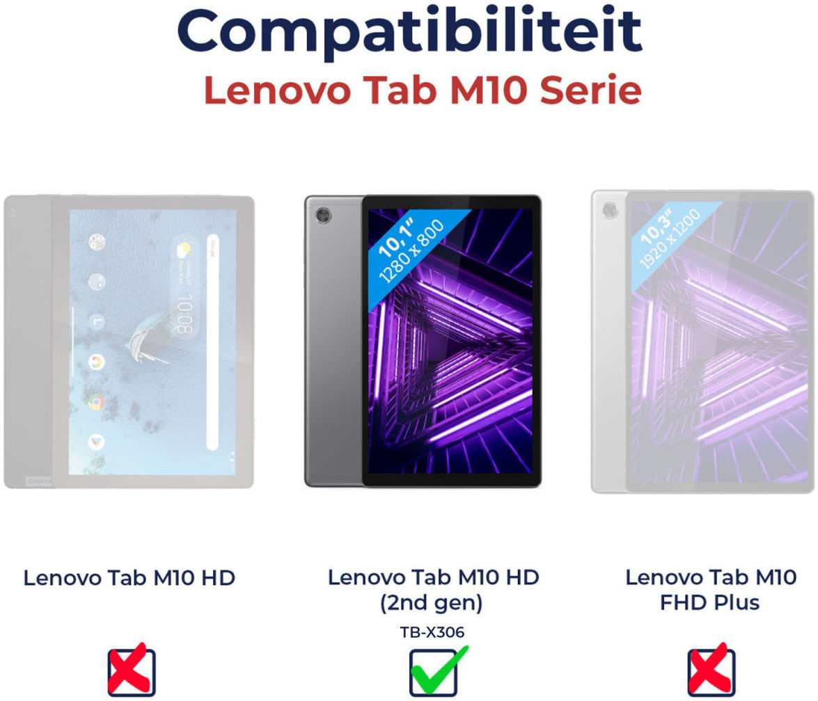 Lenovo Tab M10 HD Gen 2 Hoes Hybride Back Cover met Kickstand Zwart afbeelding 4