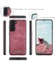 CaseMe 008 Samsung Galaxy S21 FE Hoesje Book Case Back Cover Rood