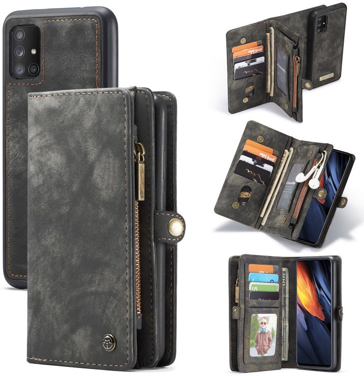 CaseMe 2-in-1 Samsung Galaxy A71 Hoesje Book Case en Back Cover Zwart afbeelding 7