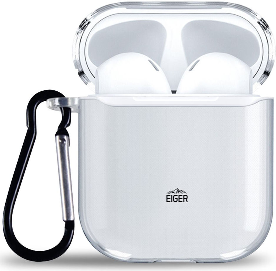 Eiger Glacier Apple AirPods Hoesje met Karabijnhaak Transparant afbeelding 2