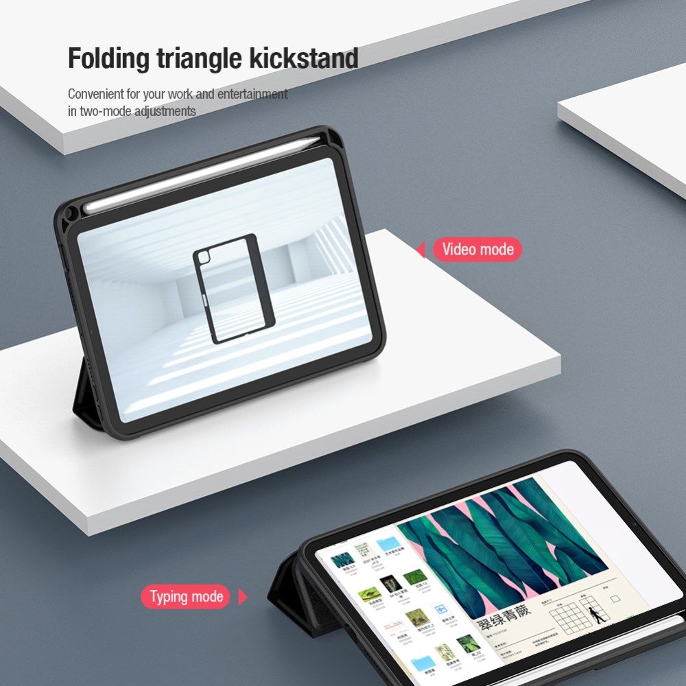 Nillkin Bevel Apple iPad Mini 6 (2021) Hoes Tri-Fold Book Case Zwart afbeelding 7