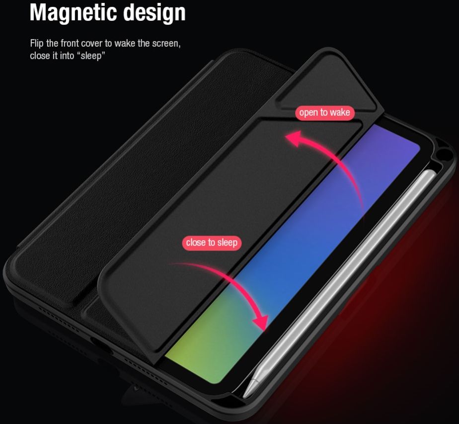 Nillkin Bevel Apple iPad Mini 6 (2021) Hoes Tri-Fold Book Case Zwart afbeelding 4