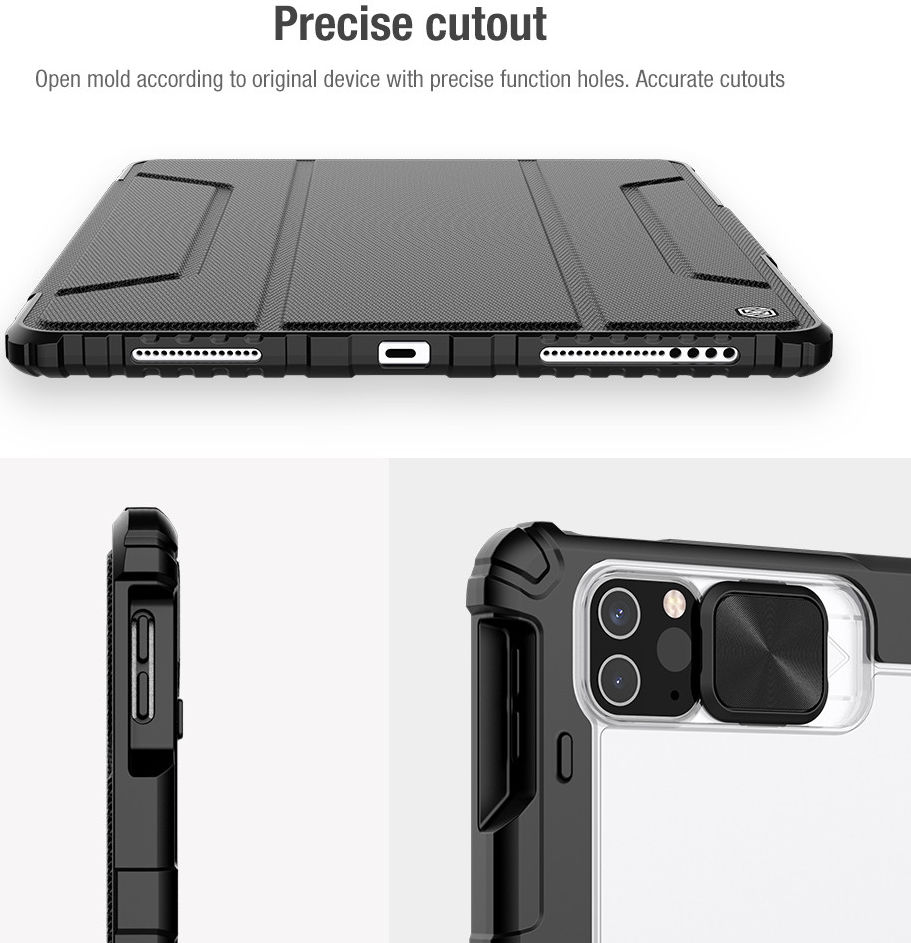 Nillkin Apple iPad Pro 12.9 (2020/2021) Hoes met Camera Slider Grijs afbeelding 9