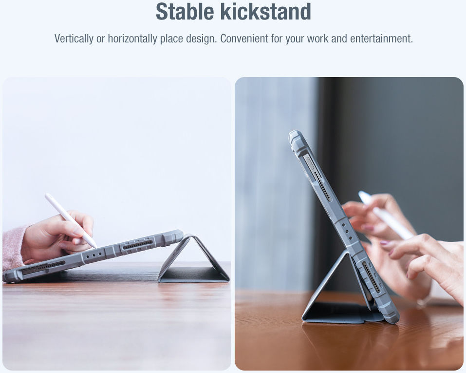 Nillkin Apple iPad Pro 12.9 (2020/2021) Hoes met Camera Slider Grijs afbeelding 12