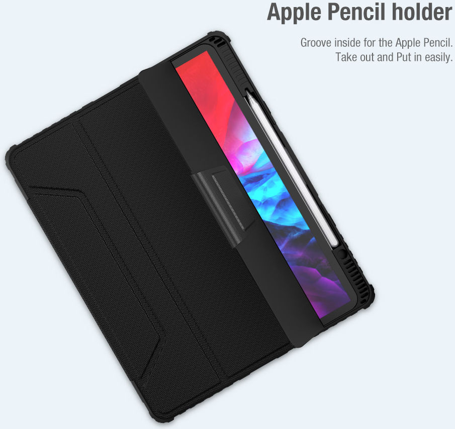 Nillkin Apple iPad Pro 12.9 (2020/2021) Hoes met Camera Slider Grijs afbeelding 13