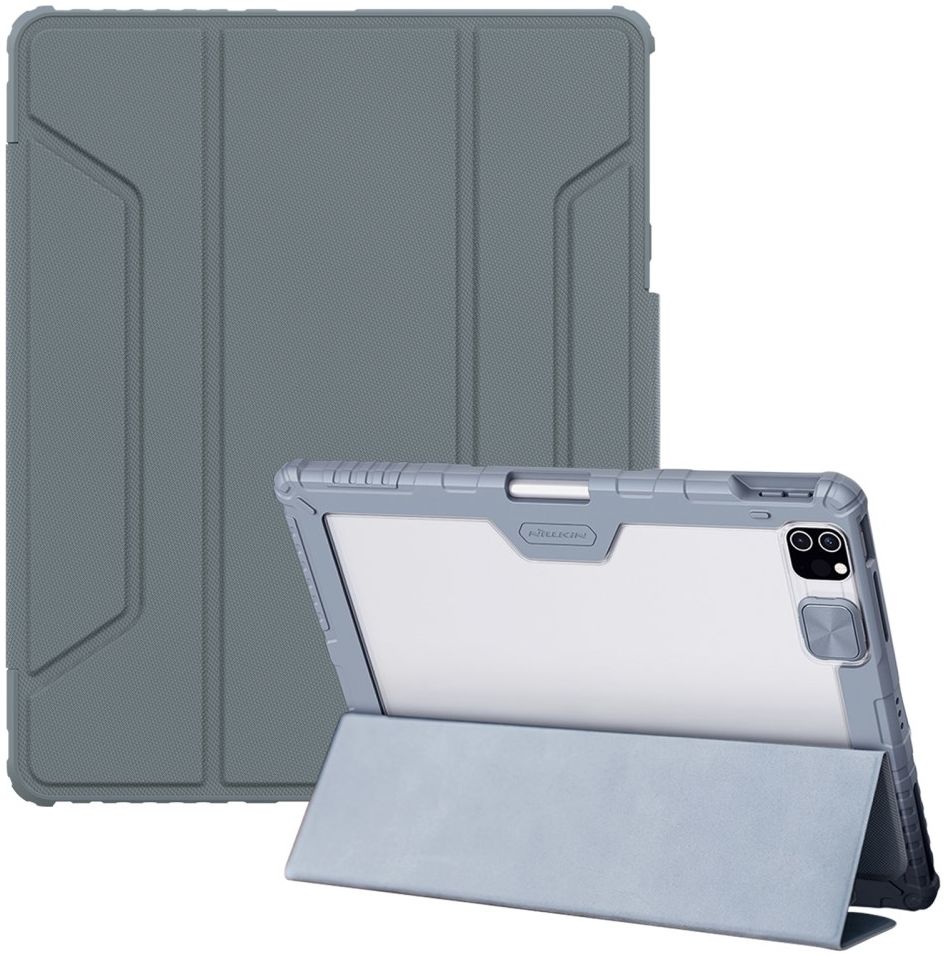 Nillkin Apple iPad Pro 12.9 (2020/2021) Hoes met Camera Slider Grijs afbeelding 3