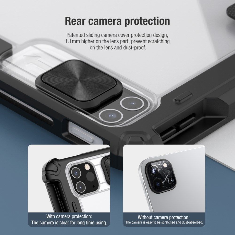 Nillkin Apple iPad Pro 12.9 (2020/2021) Hoes met Camera Slider Grijs afbeelding 4