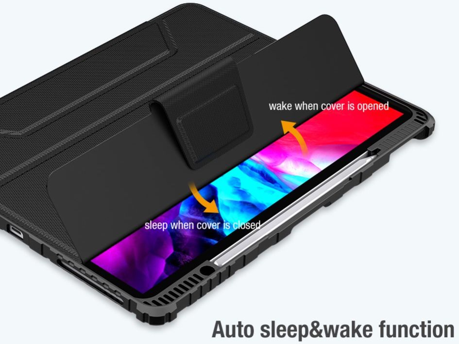 Nillkin Apple iPad Pro 12.9 (2020/2021) Hoes met Camera Slider Grijs afbeelding 5