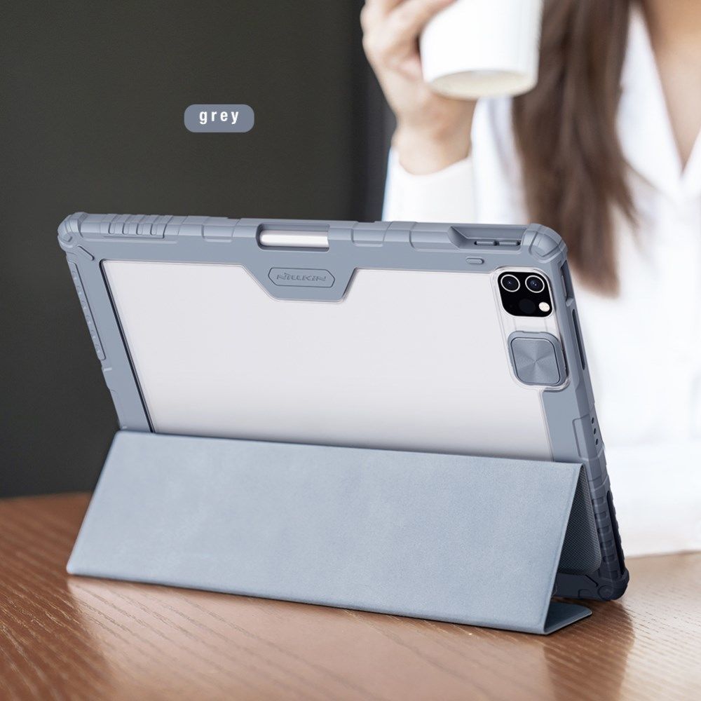 Nillkin Apple iPad Pro 12.9 (2020/2021) Hoes met Camera Slider Grijs afbeelding 14