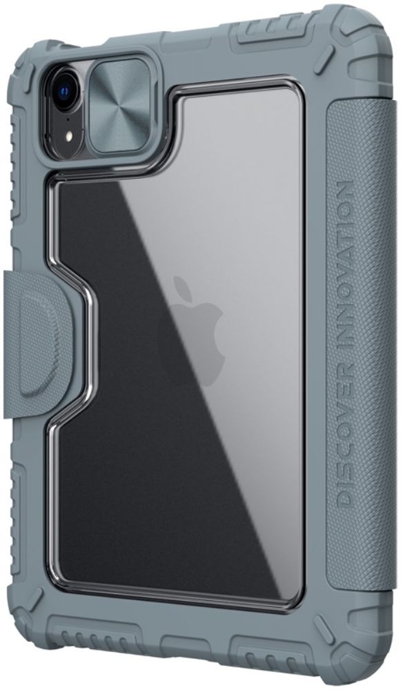 Nillkin Apple iPad Mini 6 Hoes Tri-Fold Book Case Camera Slider Grijs afbeelding 3