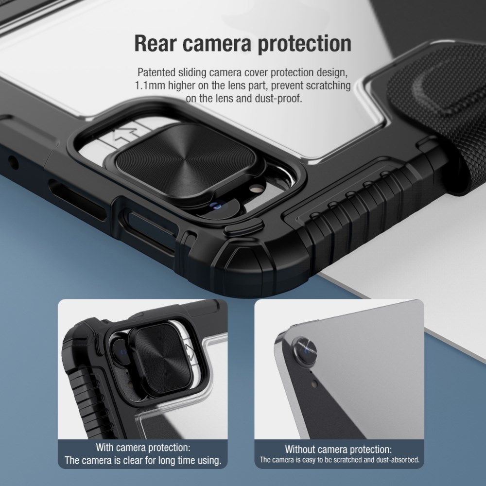 Nillkin Apple iPad Mini 6 Hoes Tri-Fold Book Case Camera Slider Grijs afbeelding 4