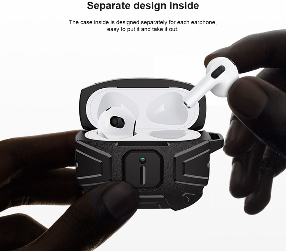 Nillkin Explorer Case Apple AirPods 3 Hoesje Schokbestendig TPU Zwart afbeelding 6