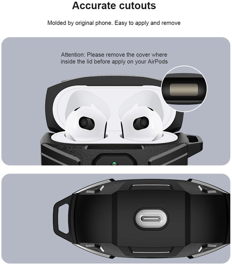 Nillkin Explorer Case Apple AirPods 3 Hoesje Schokbestendig TPU Zwart afbeelding 7