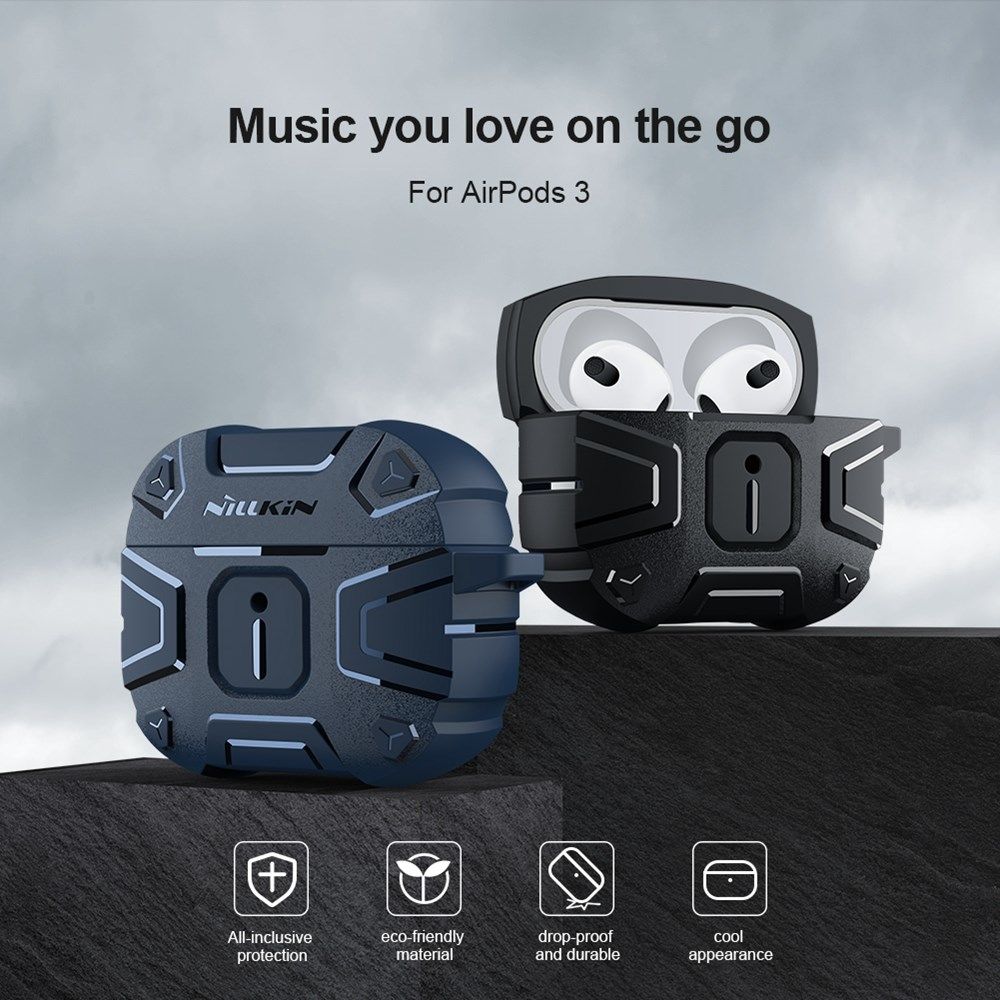 Nillkin Explorer Case Apple AirPods 3 Hoesje Schokbestendig TPU Zwart afbeelding 9