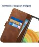 Rosso Deluxe Samsung Galaxy A33 Hoesje Echt Leer Book Case Bruin