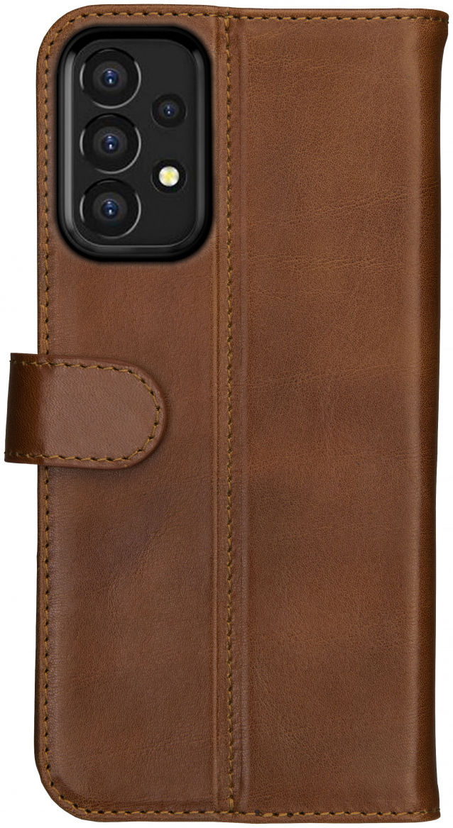 Rosso Deluxe Samsung Galaxy A53 Hoesje Echt Leer Book Case Bruin afbeelding 9