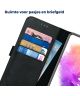 Rosso Deluxe Samsung Galaxy A73 Hoesje Echt Leer Book Case Zwart