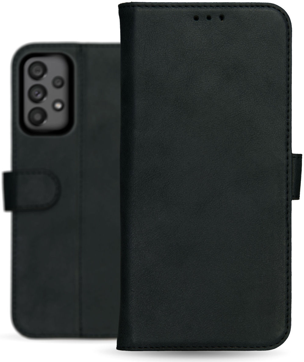 Rosso Deluxe Samsung Galaxy A73 Hoesje Echt Leer Book Case Zwart afbeelding 7