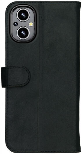 Rosso Deluxe Oppo Reno 8 Lite Hoesje Echt Leer Book Case Zwart afbeelding 2