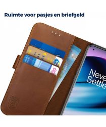 Rosso Deluxe OnePlus Nord N20 Hoesje Echt Leer Book Case Bruin