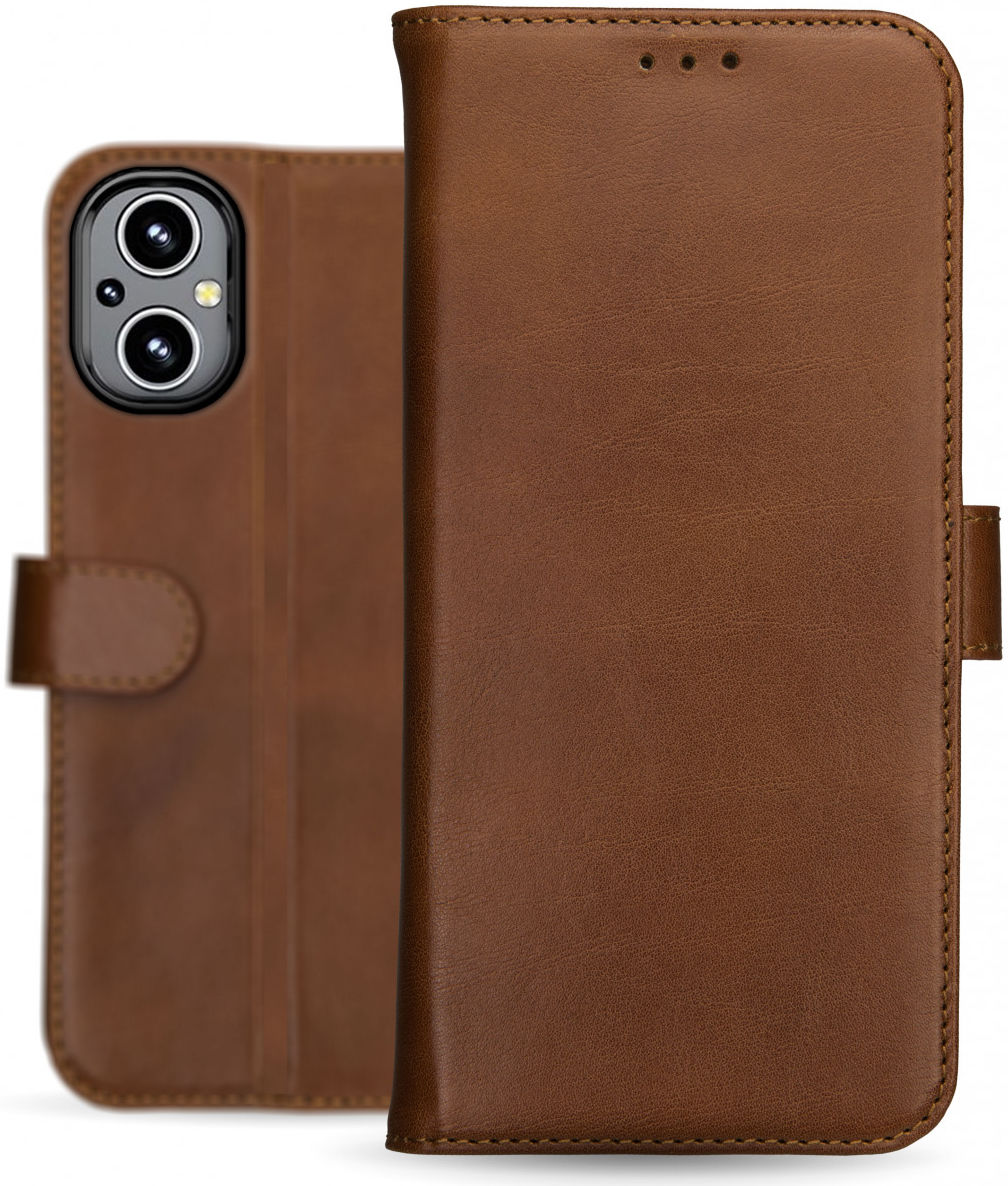 Rosso Deluxe Oppo Reno 8 Lite Hoesje Echt Leer Book Case Bruin afbeelding 9