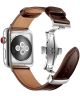 Apple Watch 1-9/SE/Ultra 49/45/44/42MM Leren Bandje met Metalen Sluiting