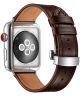 Apple Watch 1-9/SE/Ultra 49/45/44/42MM Leren Bandje met Metalen Sluiting