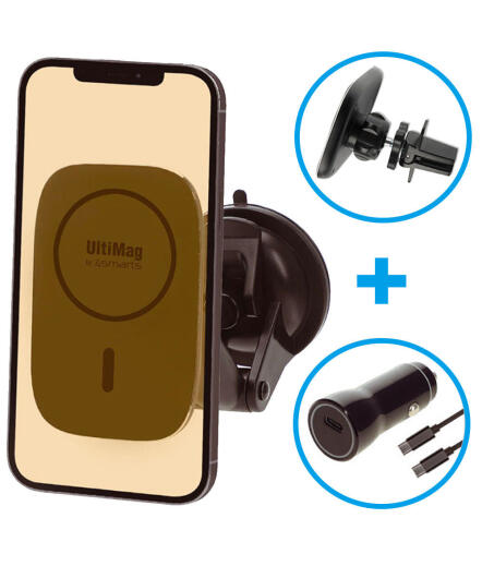 4smarts UltiMag Autohouder voor Raam/Dashboard of Luchtrooster Zwart afbeelding 1